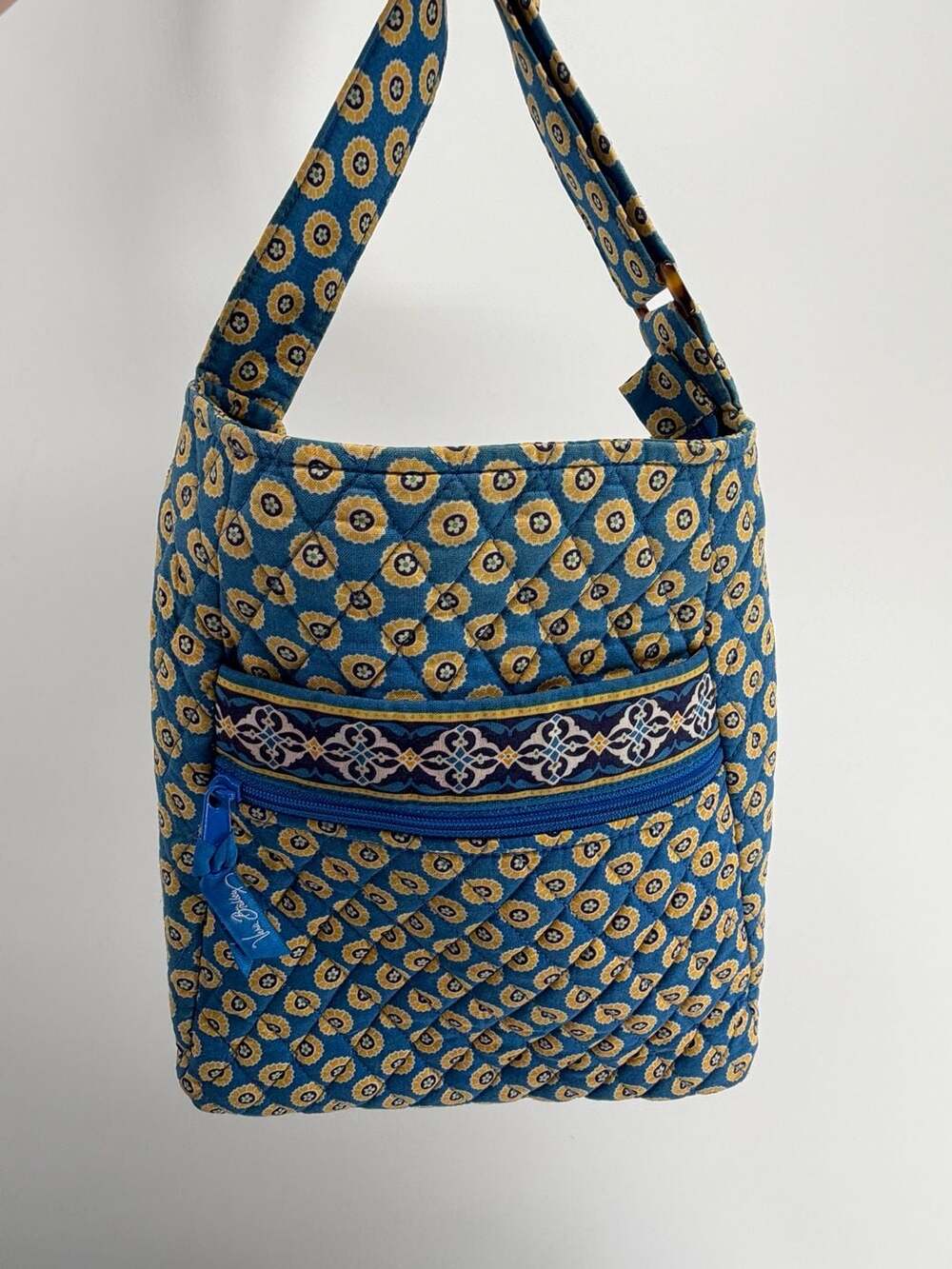 Vera Bradley Riviera Blue Retired Quilted Crossbody Bag Y2K